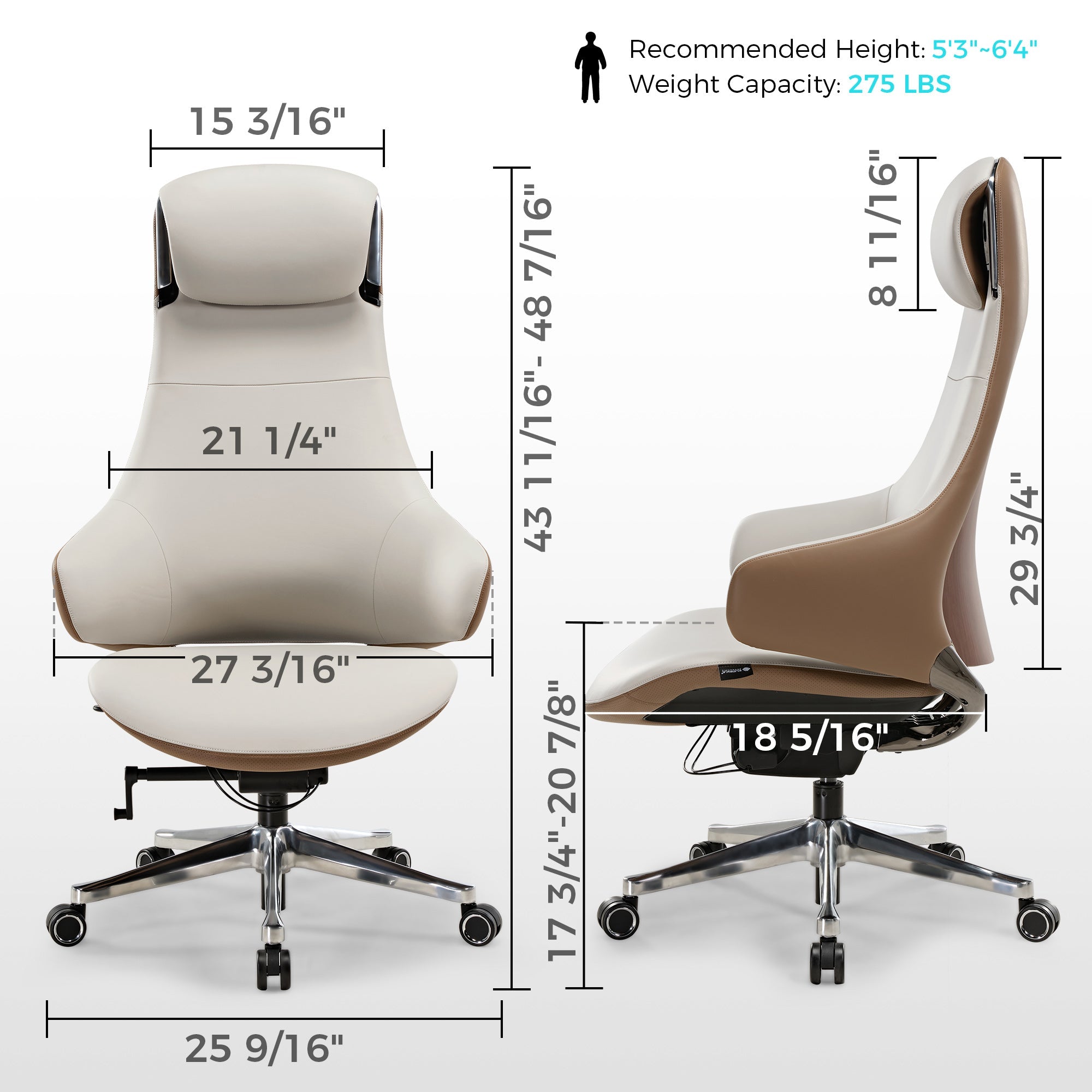 [NEW] Eureka Serene Ella OC28 Genuine Leather Executive Office Chair