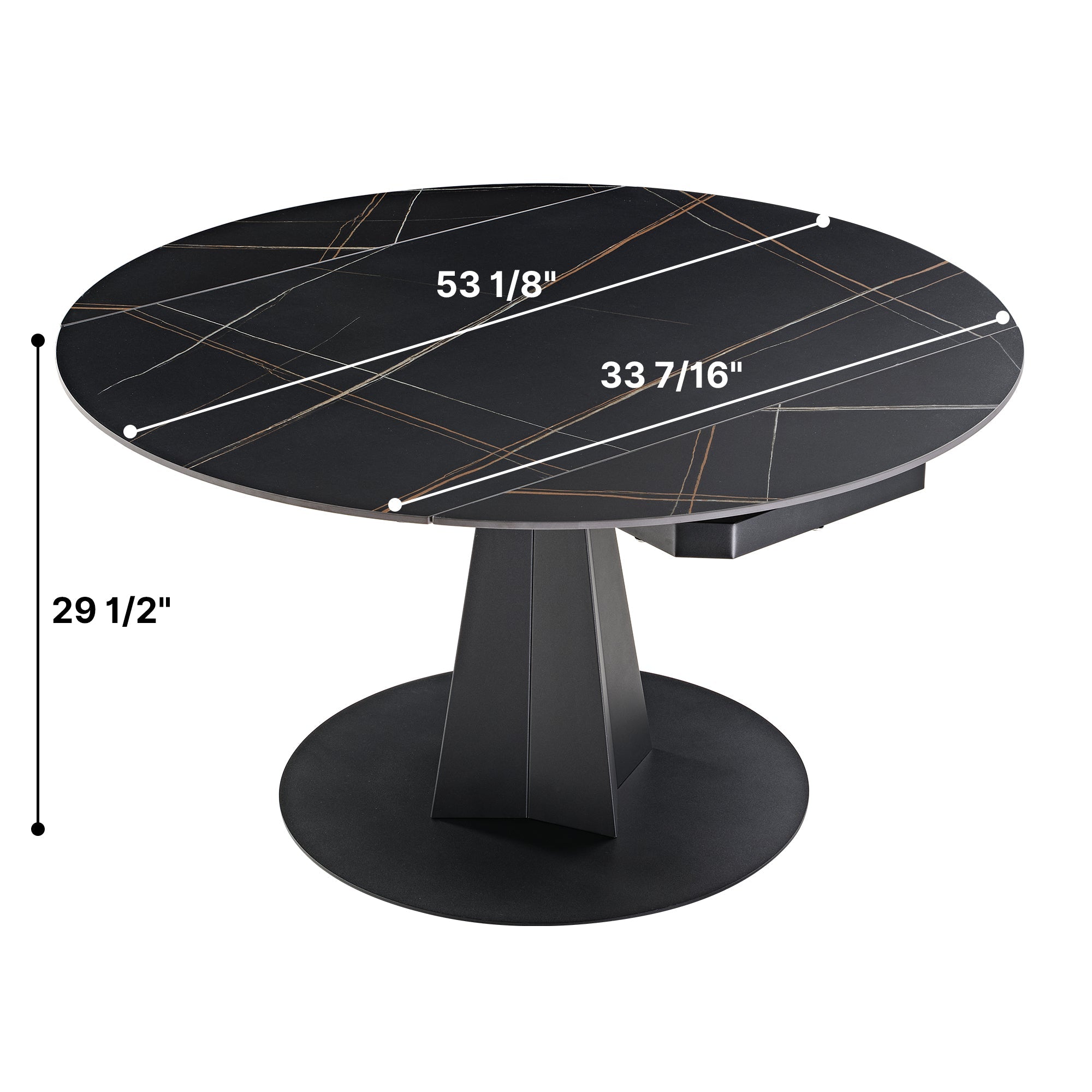 Eureka Amelia, 33"-53" Round Extending Dining Table