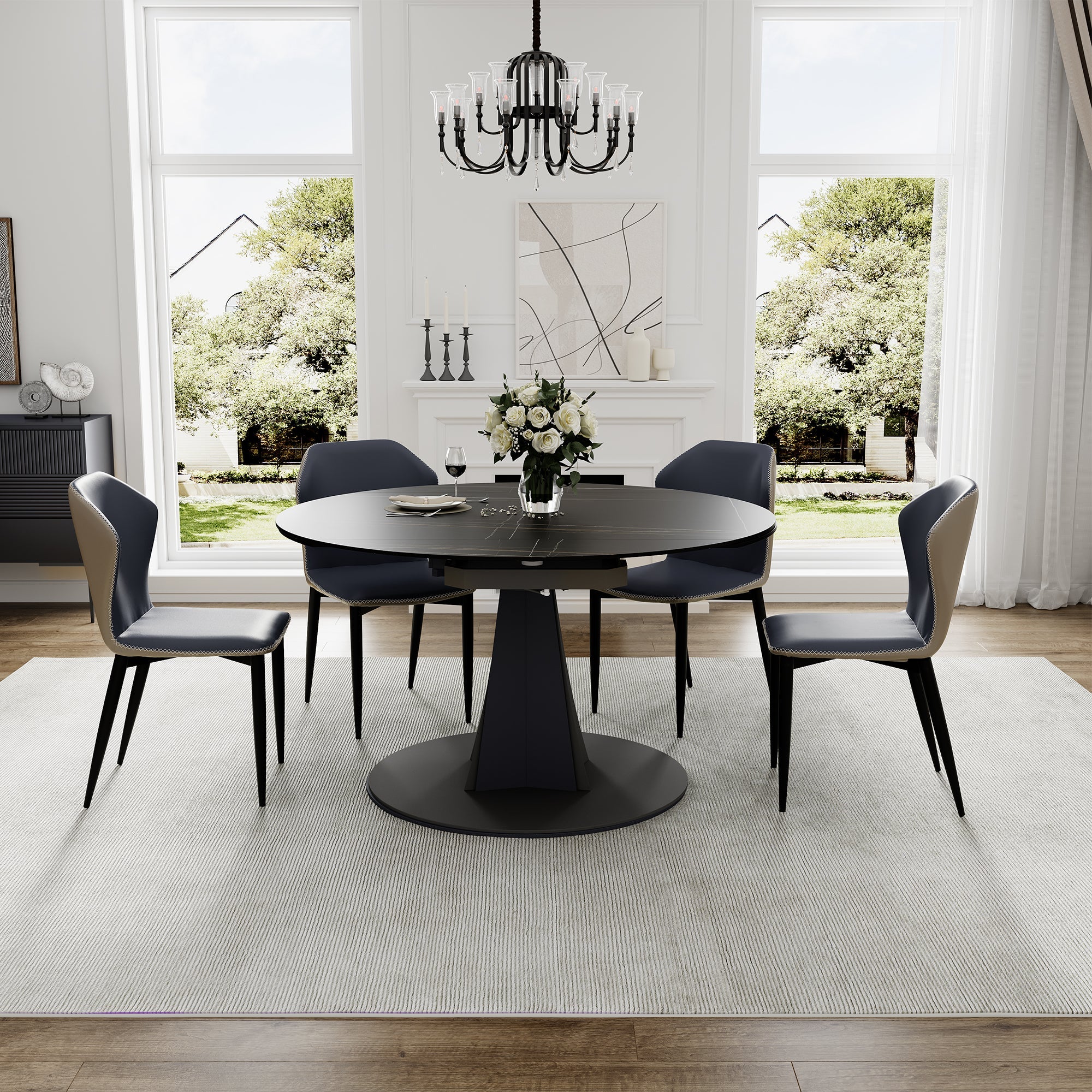 Eureka Amelia, 33"-53" Round Extending Dining Table