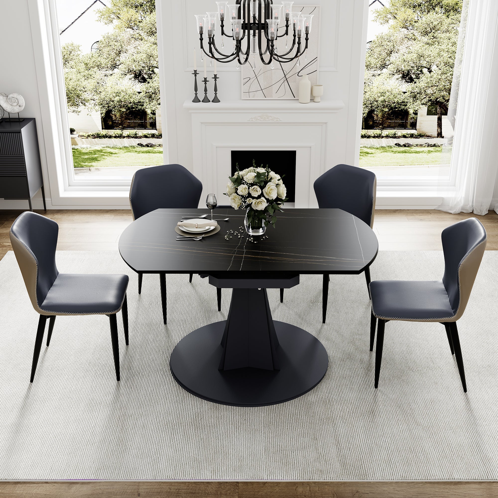 Eureka Amelia, 33"-53" Round Extending Dining Table
