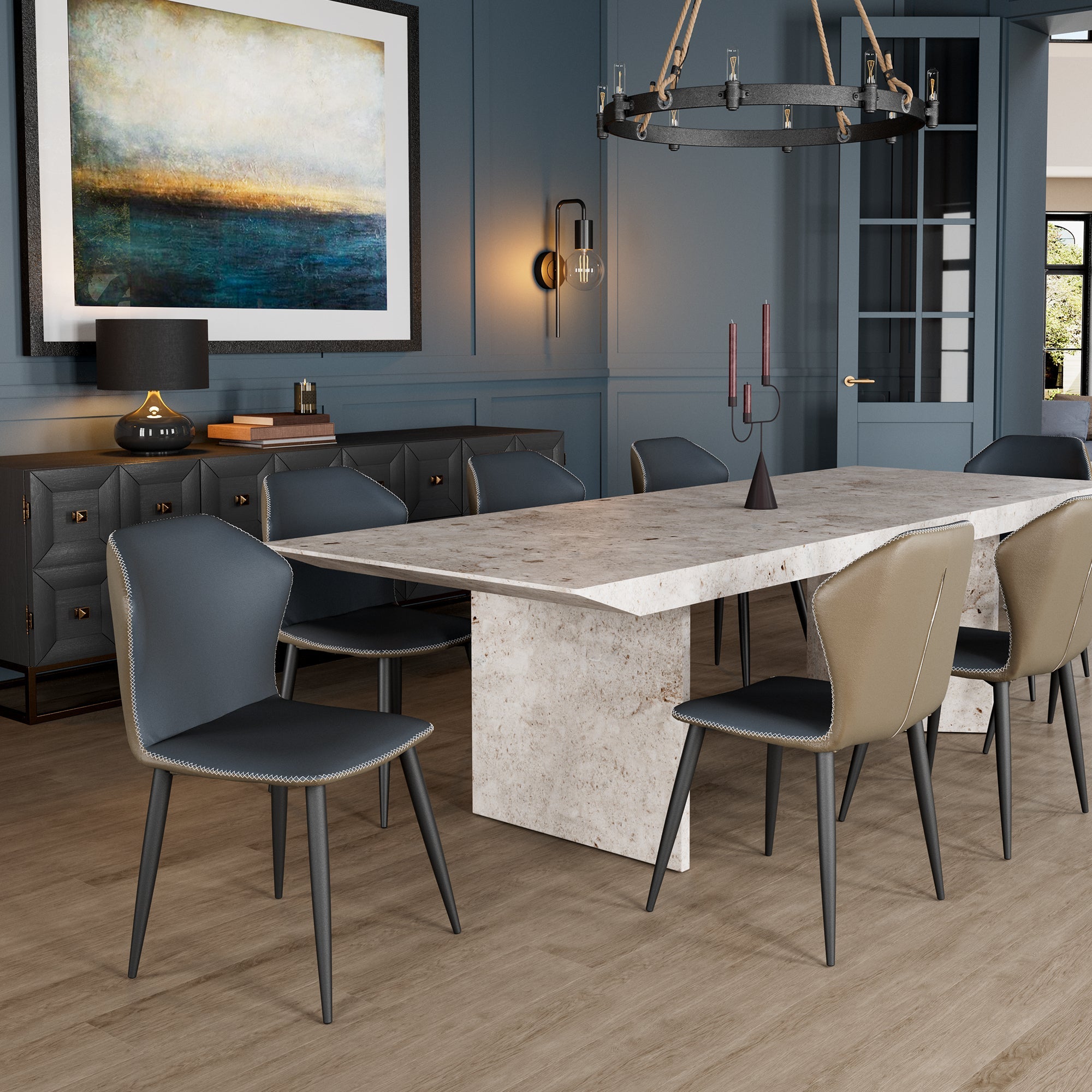 Eureka Elysian Upholstered Dining Side Chairs Set of 2