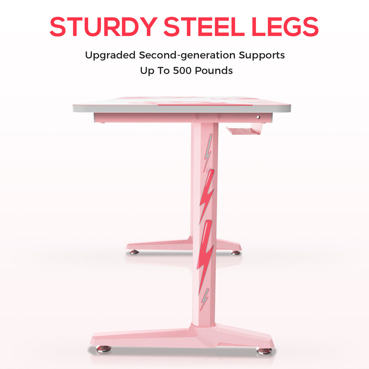 Eureka Ergonomic GIP-P47 Gaming Desk - Pink /120 x 60 cm(W)