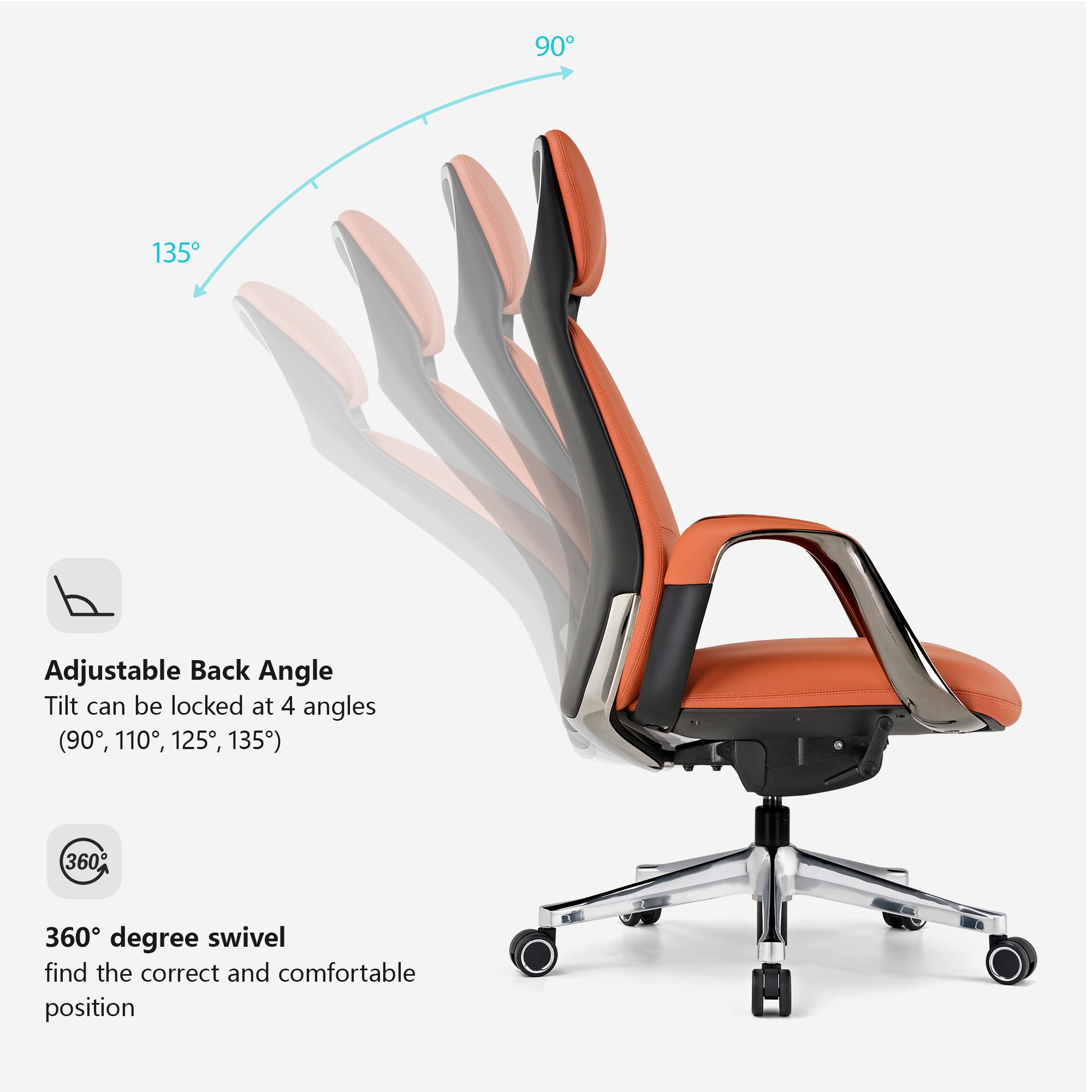 Eureka Serene OC07 Napa Leather Executive Office Chair