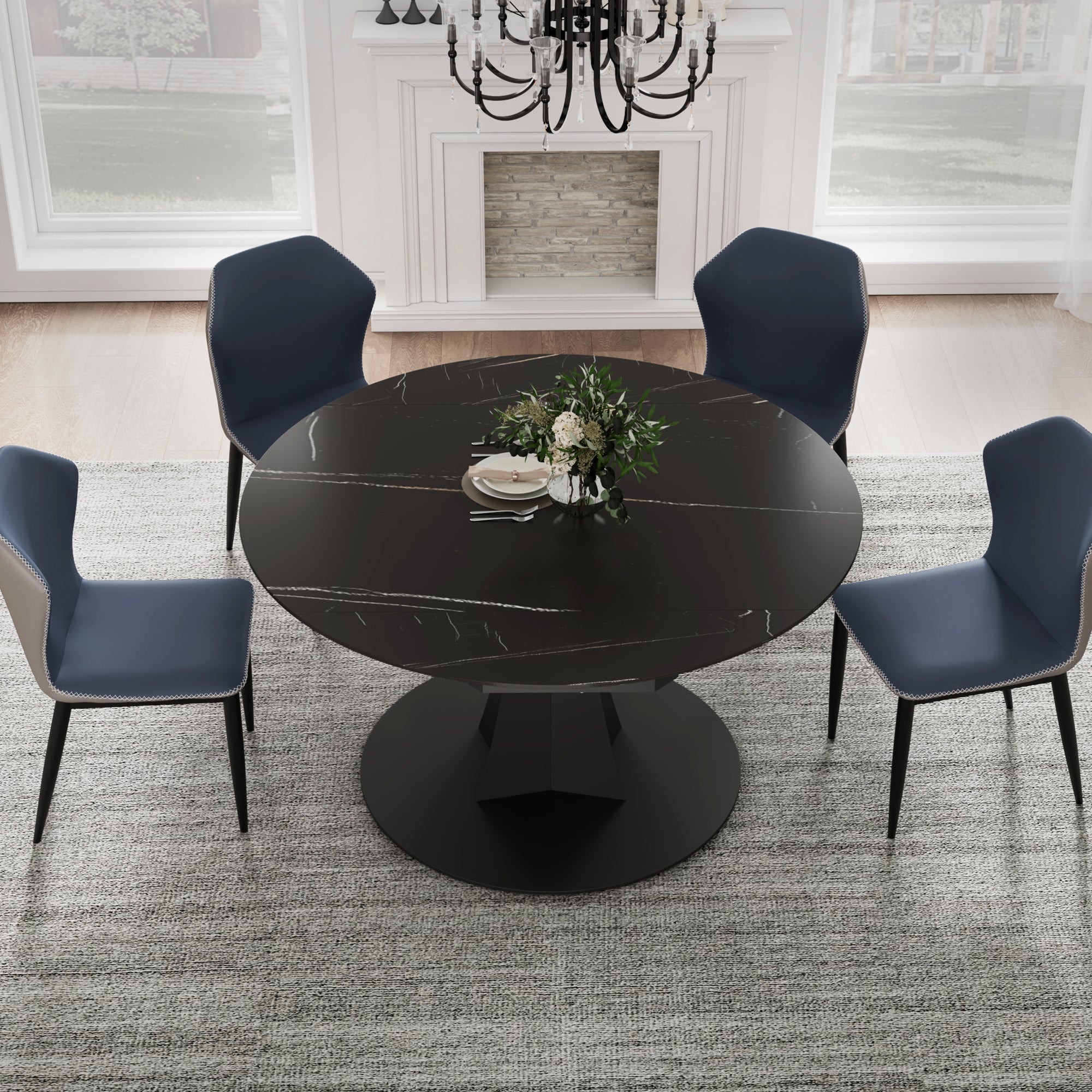 Eureka Amelia, 33"-53" Round Extending Dining Table