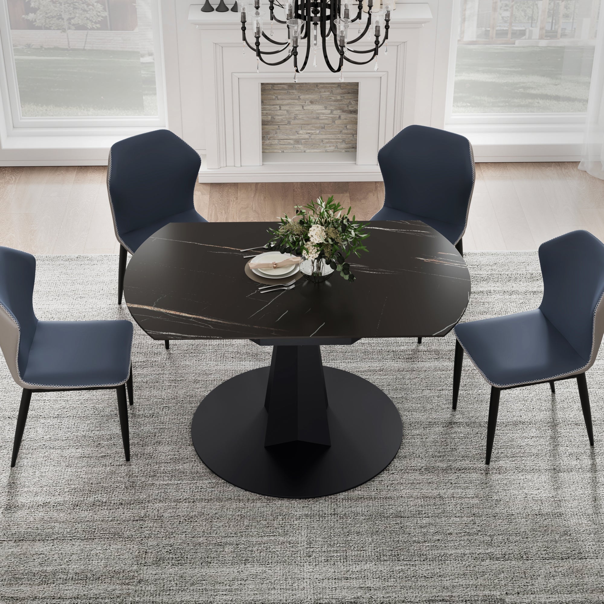 Eureka Amelia, 33"-53" Round Extending Dining Table