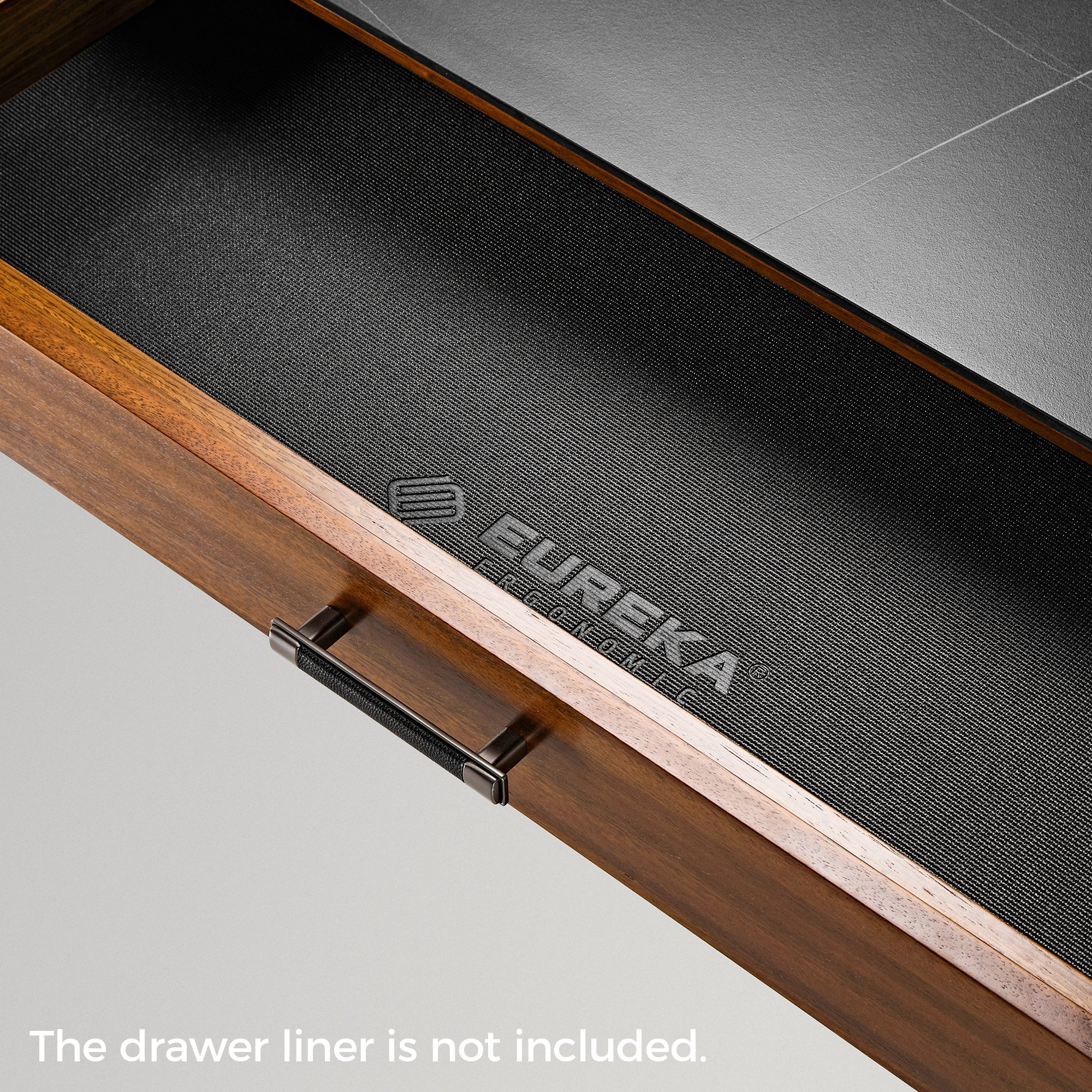 Eureka Ark Pro TX60L-B L Shaped Executive Slate Standing Desk with Two-Drawer - Left Side