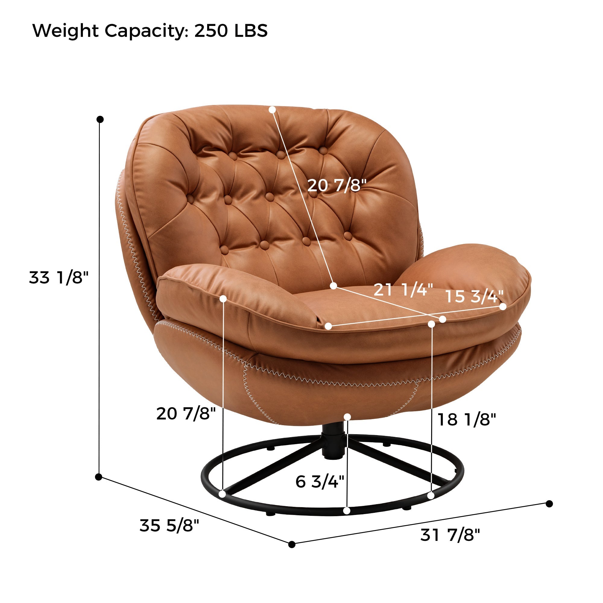 Eureka Camden LS07 Modern Swivel Lounge Chair