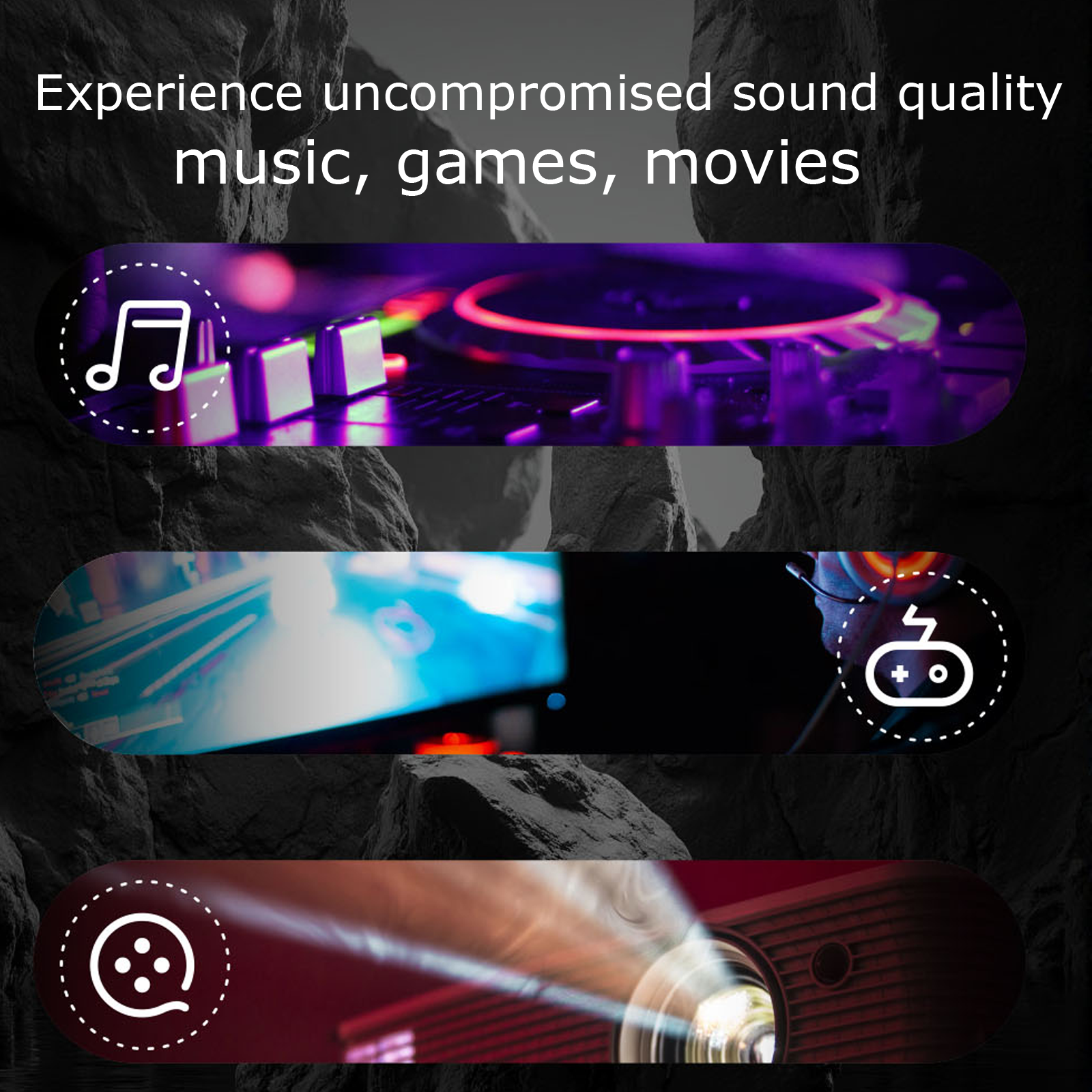 ONEX ThunderBeam Speaker 2.1 RGB Gaming Soundbar w/ Smart Light Bars & Subwoofer