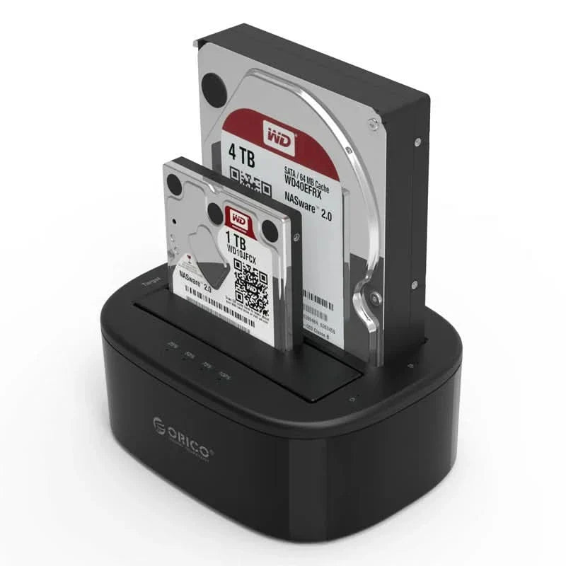 ORICO 2.5/3.5'' Dual Bay HDD Docking Station with Offline Clone SATA to USB 3.0 - Orico