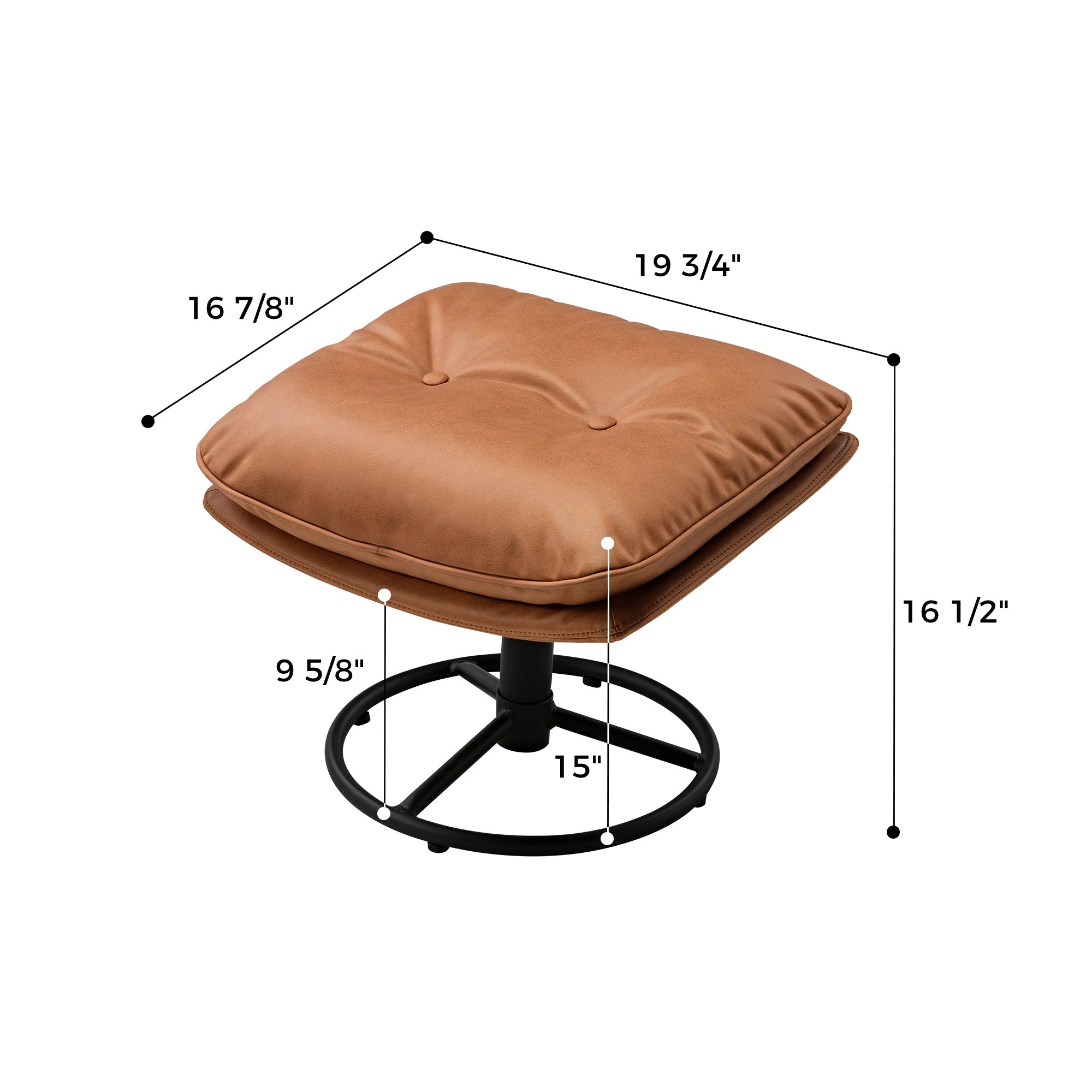 Eureka Camden LS07-P Tufted Upholstered Ottoman