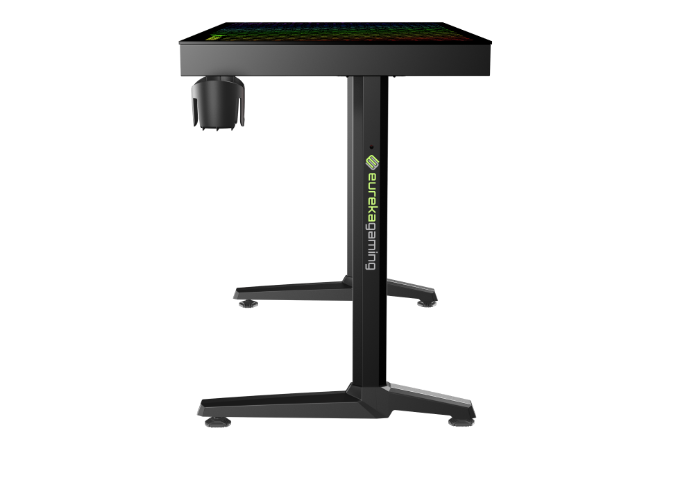 Eureka Ergonomic Explorer Edition Tempered Glass Gaming Desk with flowing colorful Lights /120cm(W)