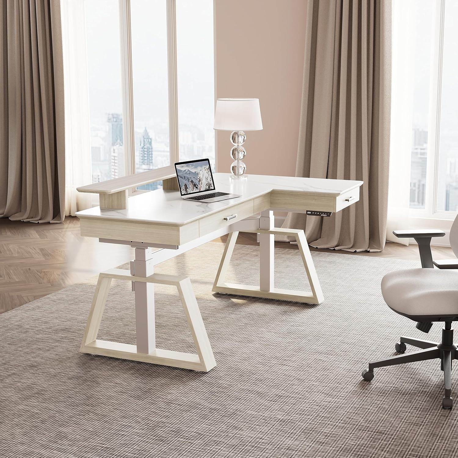 Eureka Ark Pro TX60R L Shaped Standing Desk w/ Sintered Stone *1PCS/3CTNS
