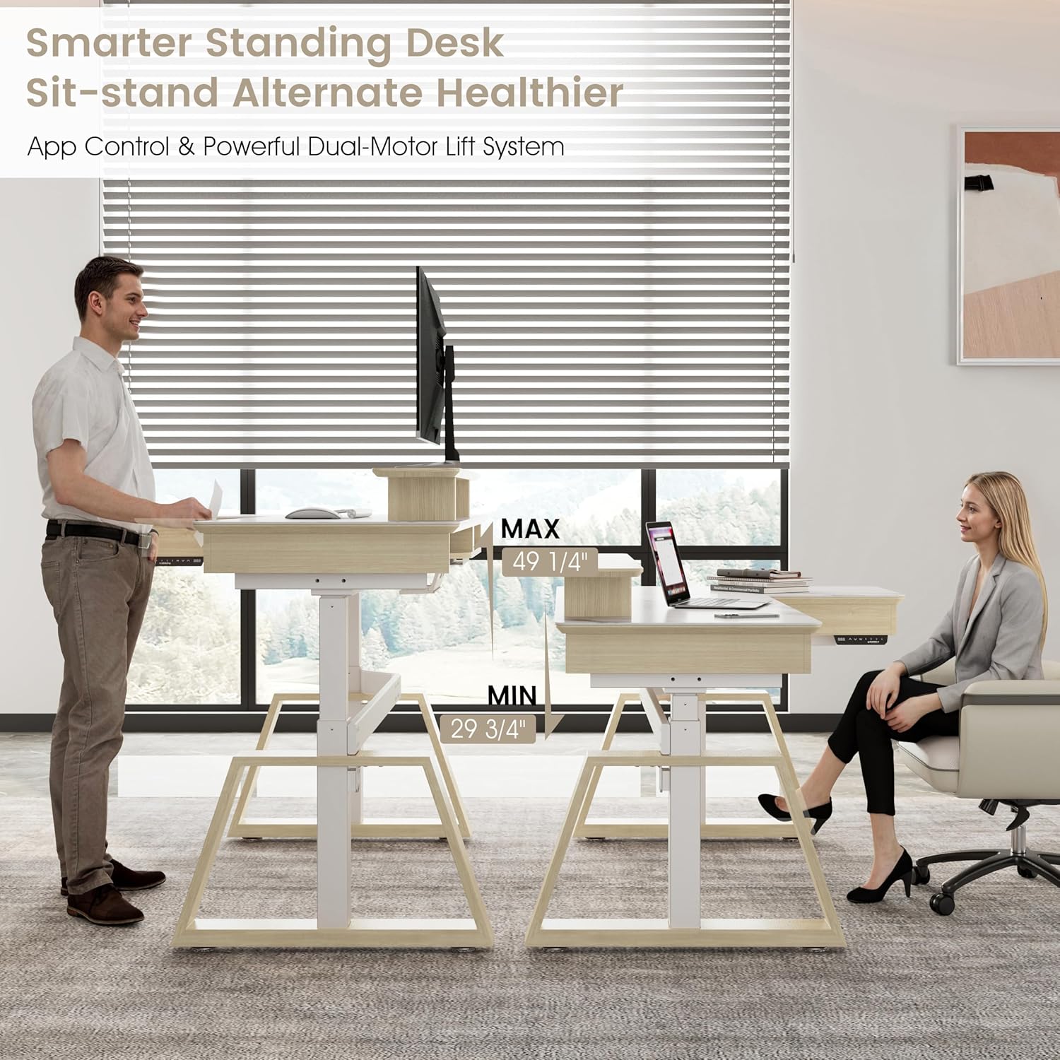 Eureka Ark Pro TX60R L Shaped Standing Desk w/ Sintered Stone *1PCS/3CTNS