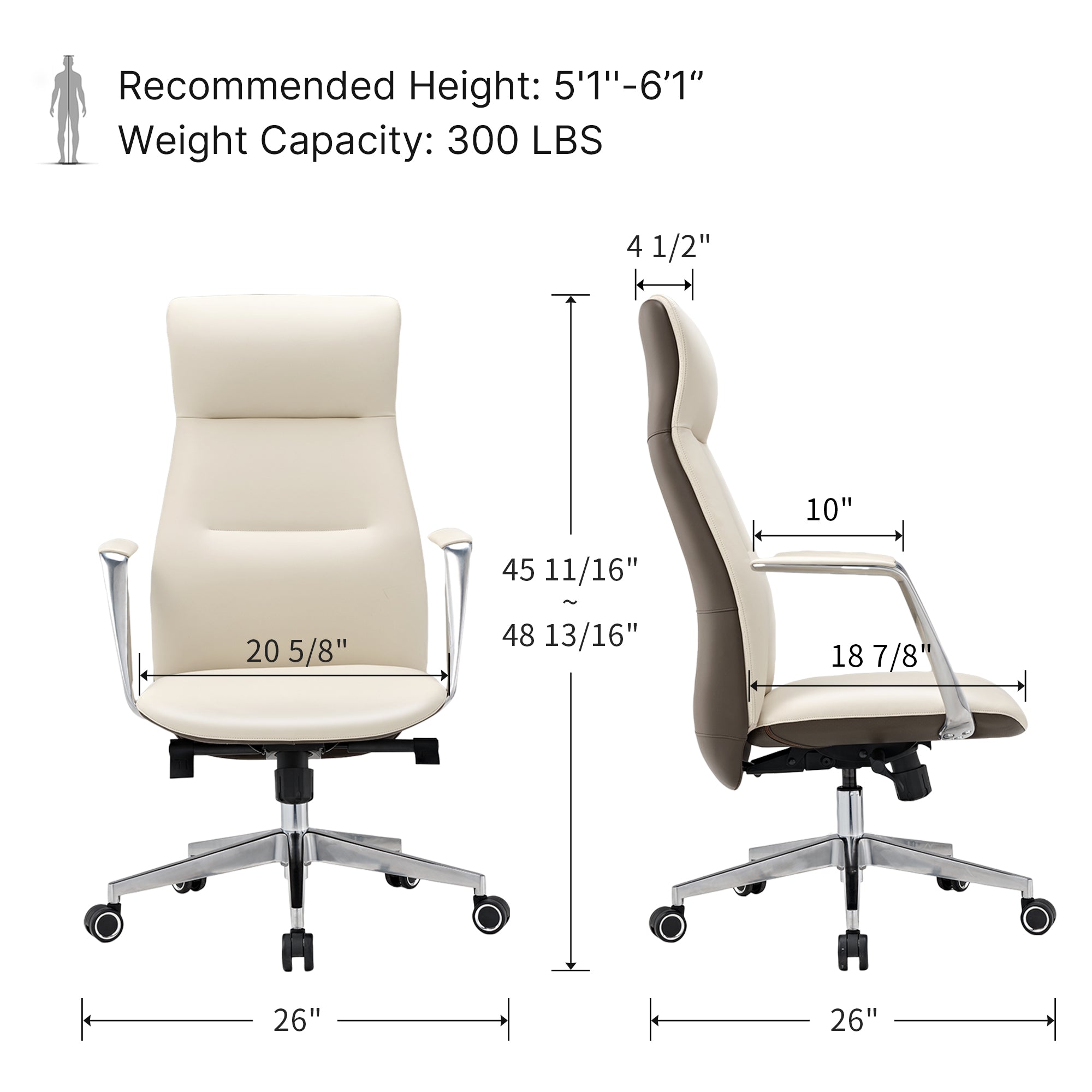 Eureka Royal OC08 Slim Silicone Leather Executive Office Chair