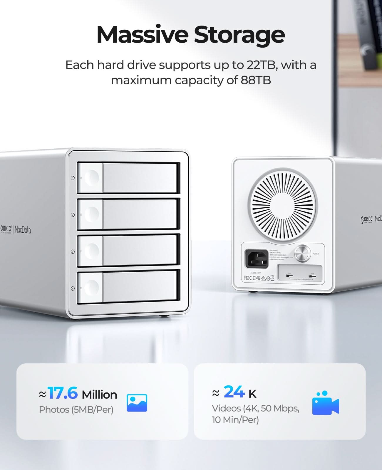 ORICO 9948 Multi Bay Type-C SATA Enclosure Daisy-Chain DAS Solution - Orico