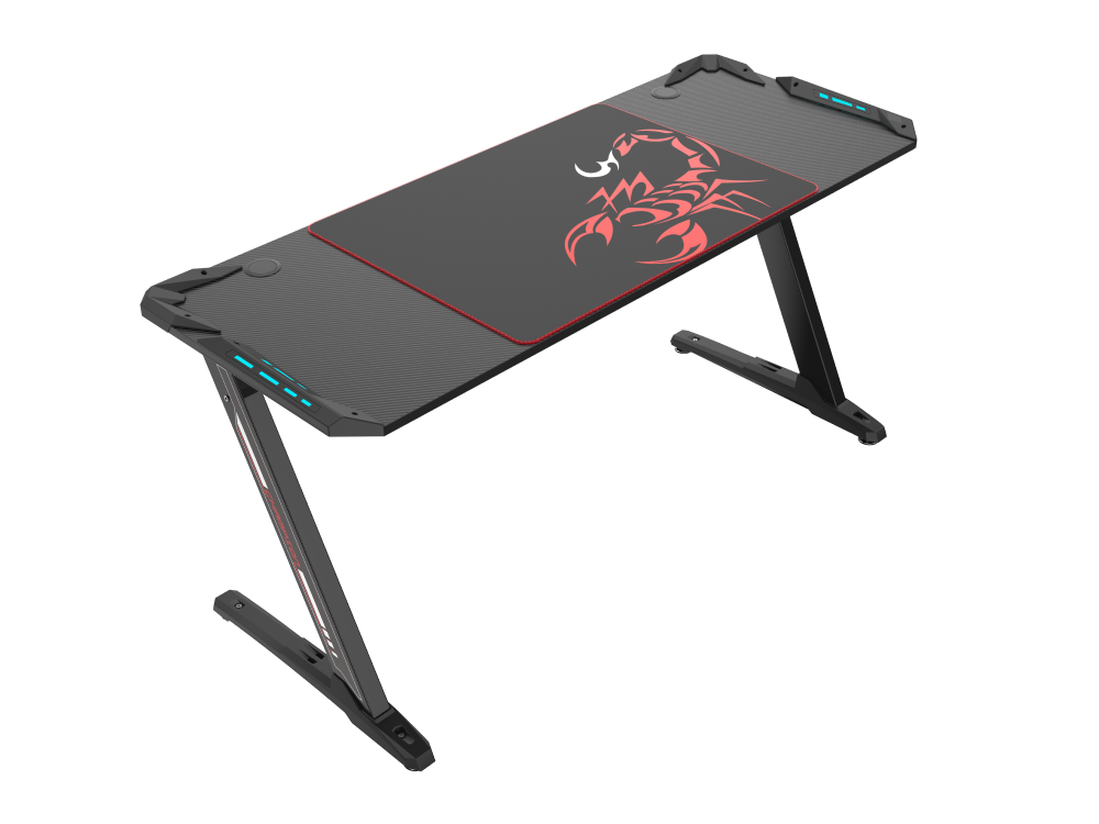Eureka Ergonomic Z60 Black Gaming Desk with RGB Lights