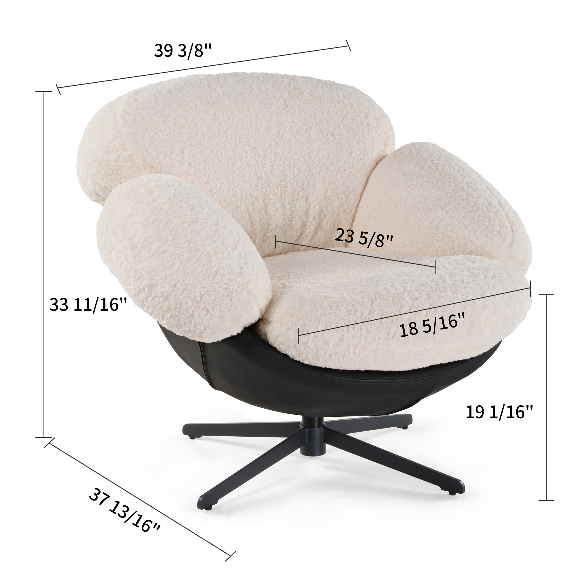 Eureka Cara LC22 Modern Comfy Swivel Lounge Chair