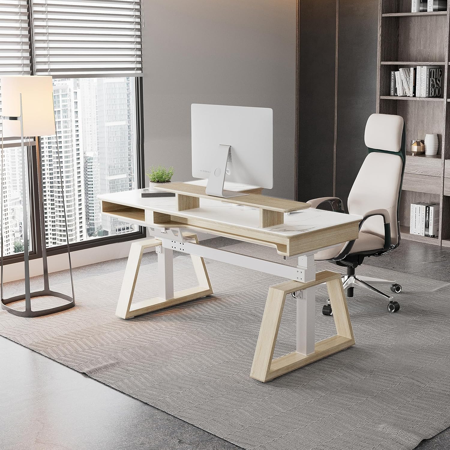 Eureka Ark Pro TX60R L Shaped Standing Desk w/ Sintered Stone *1PCS/3CTNS