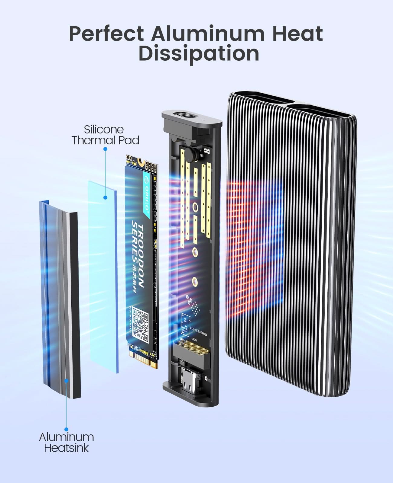 ORICO Aluminum Dual-bay M.2 NVMe + NVMe Enclosure - Orico