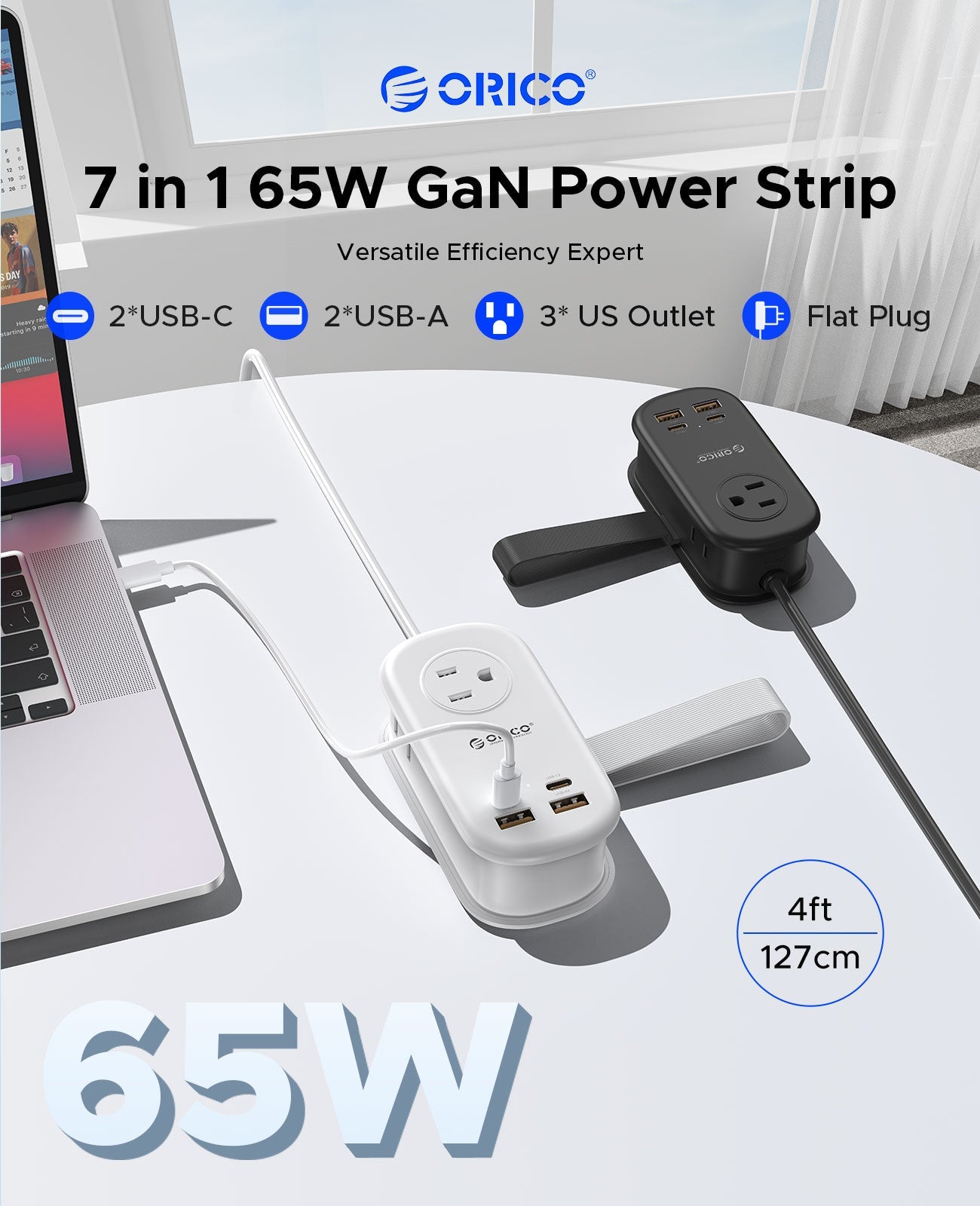 ORICO AP3 GaN 65W Pocket Power Strip with USB-C