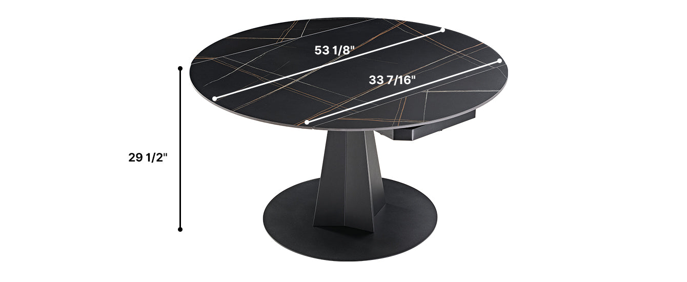 Eureka Amelia, 33"-53" Round Extending Dining Table