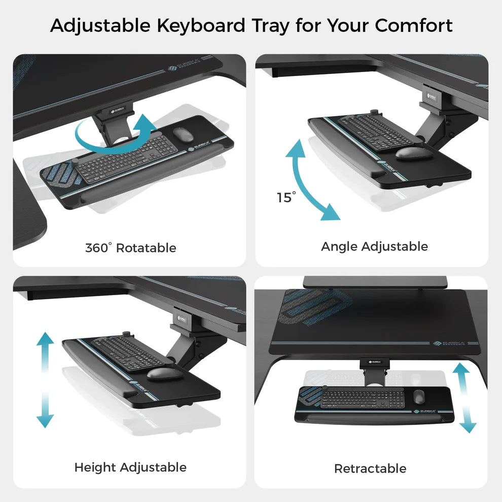 Eureka 75" U-Shaped Standing Desk with Convertible Shelves