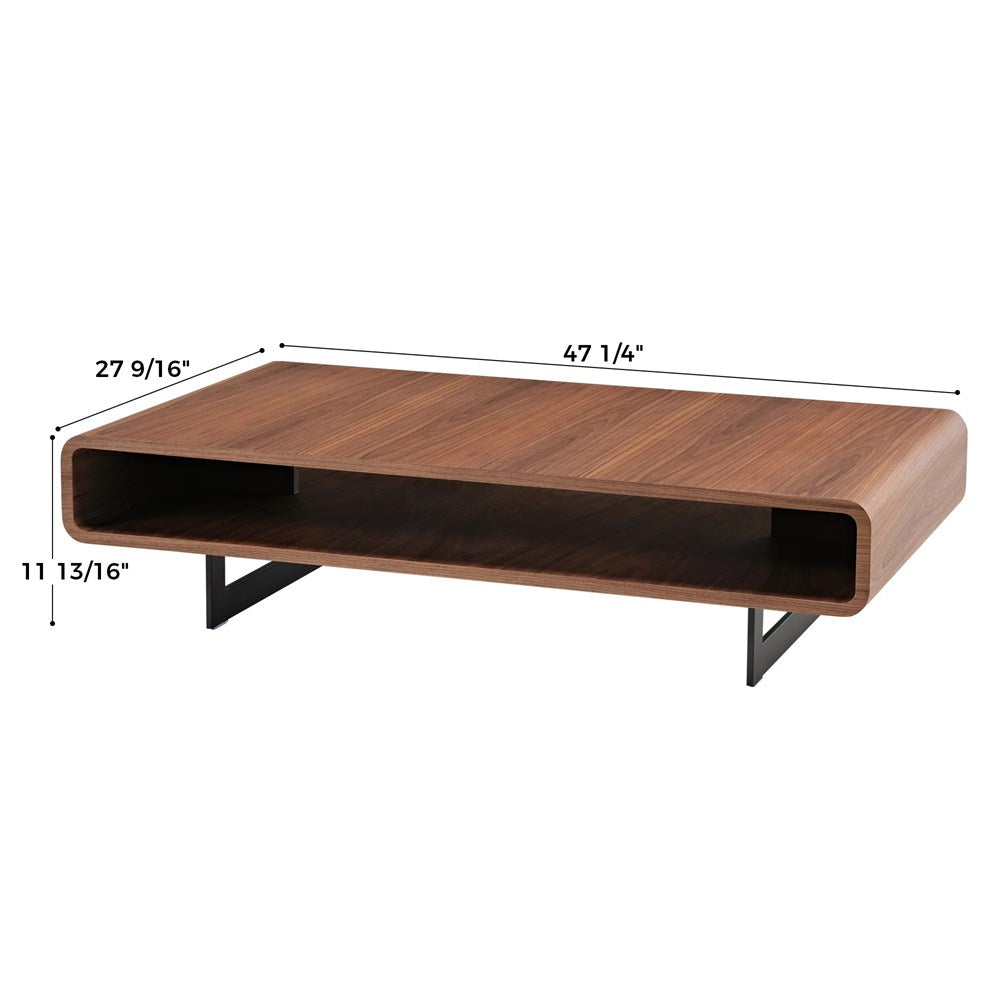 Eureka 47" CT29 Walnut Rounded Retangular Coffee Table