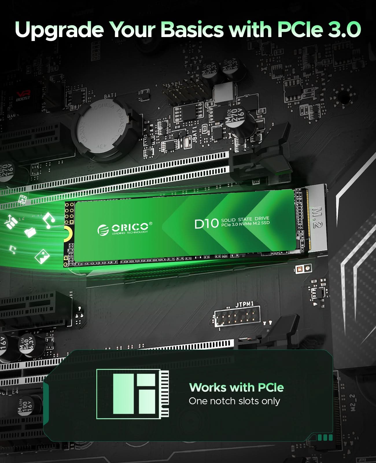 ORICO D10 3600Mb/s PCIe 3.0  M.2 NVMe SSD - Orico