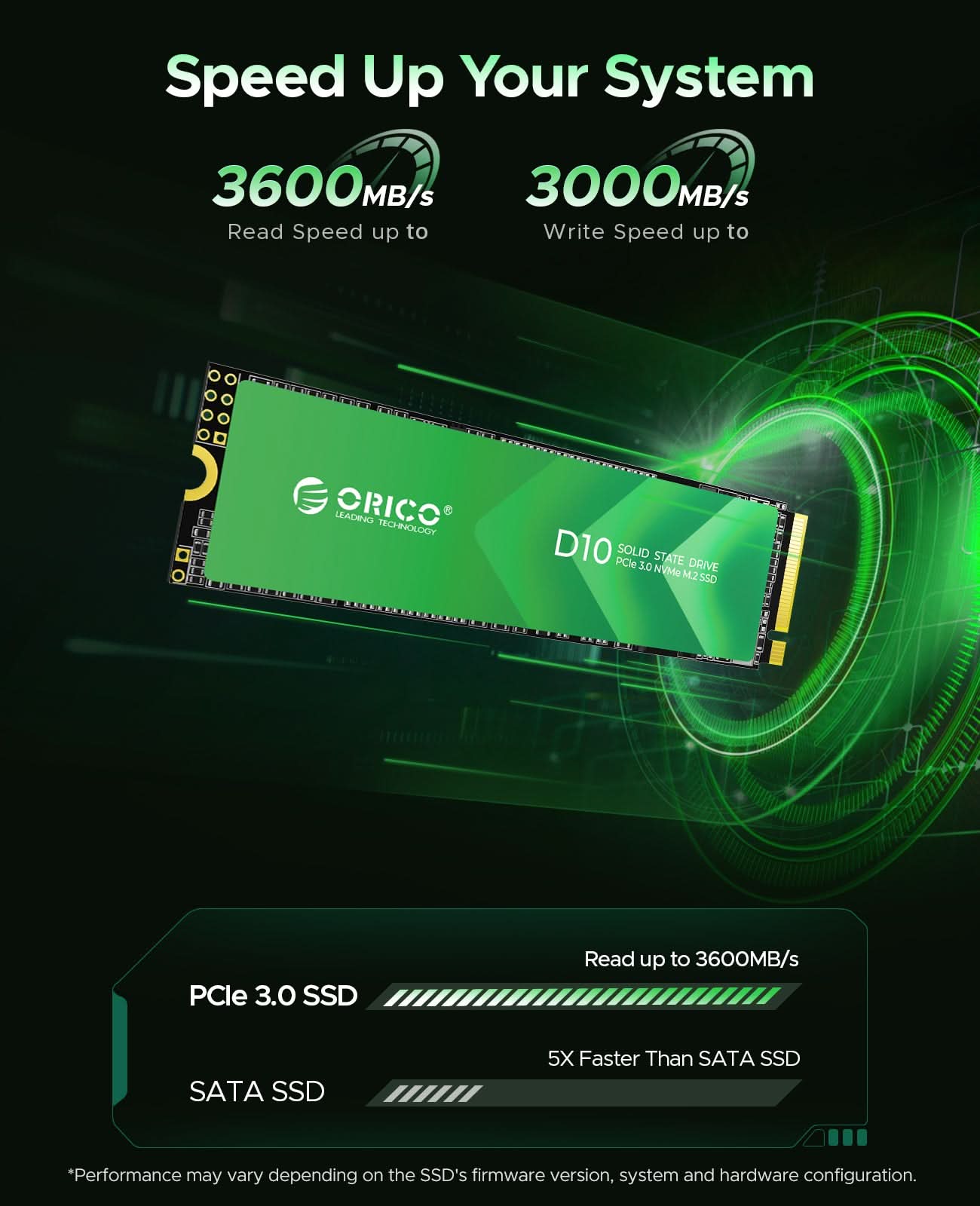 ORICO D10 3600Mb/s PCIe 3.0  M.2 NVMe SSD - Orico