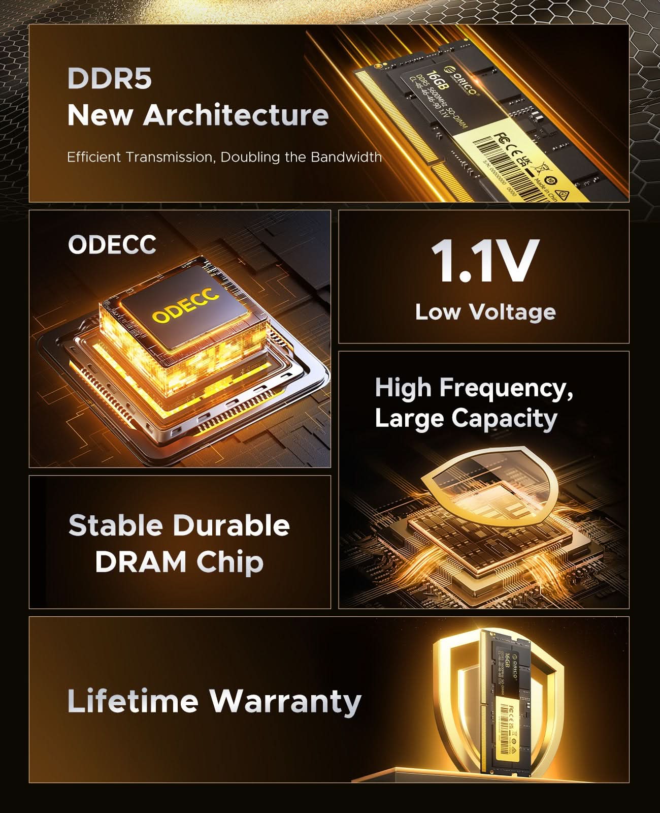 ORICO DDR5 SO-DIMM 16GB-5600MHz Laptop RAM - Orico