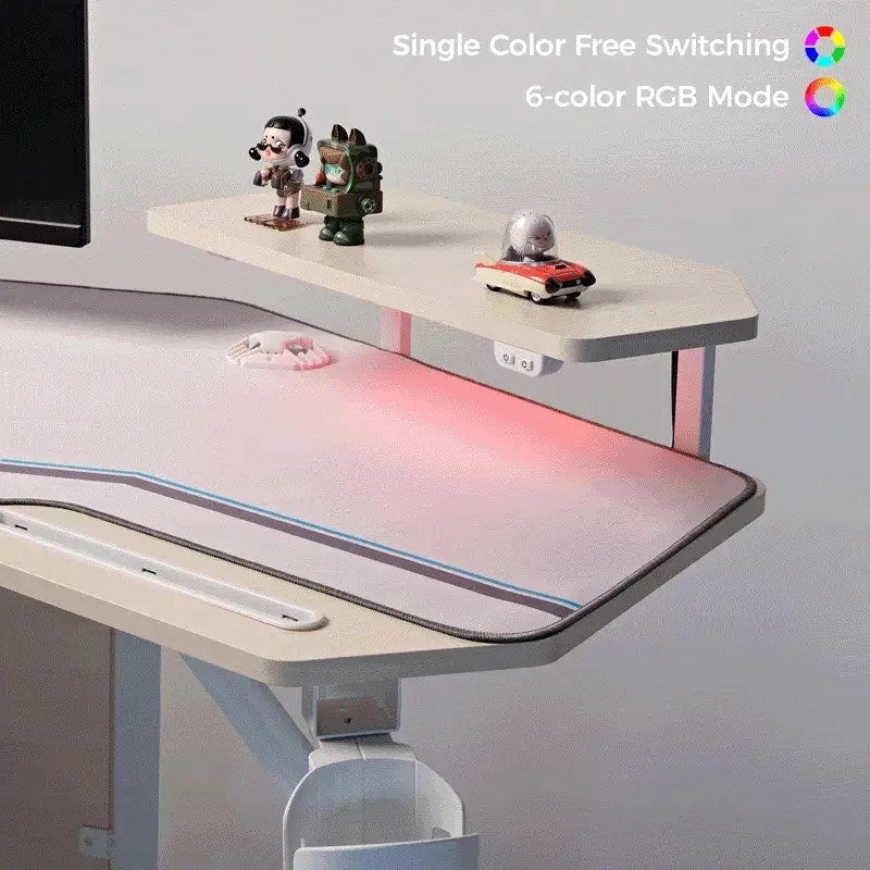 Eureka Aero E70MW 70" Wing Shaped Studio Desk with Keyboard Tray