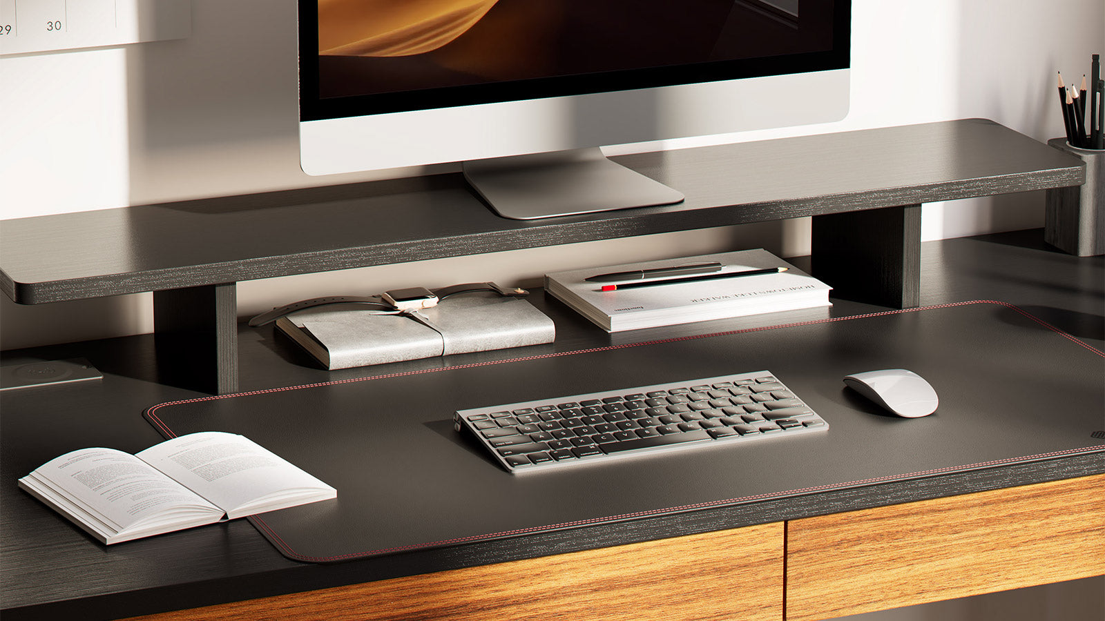 Eureka I55 Two-Drawer Electric Standing Desk - Walnut *1PC/2CTNS