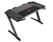Eureka Ergonomic Z2 PC Gaming Desk with RGB Lights, 128cm(W), Retractable Cup Holder & Headset Hook