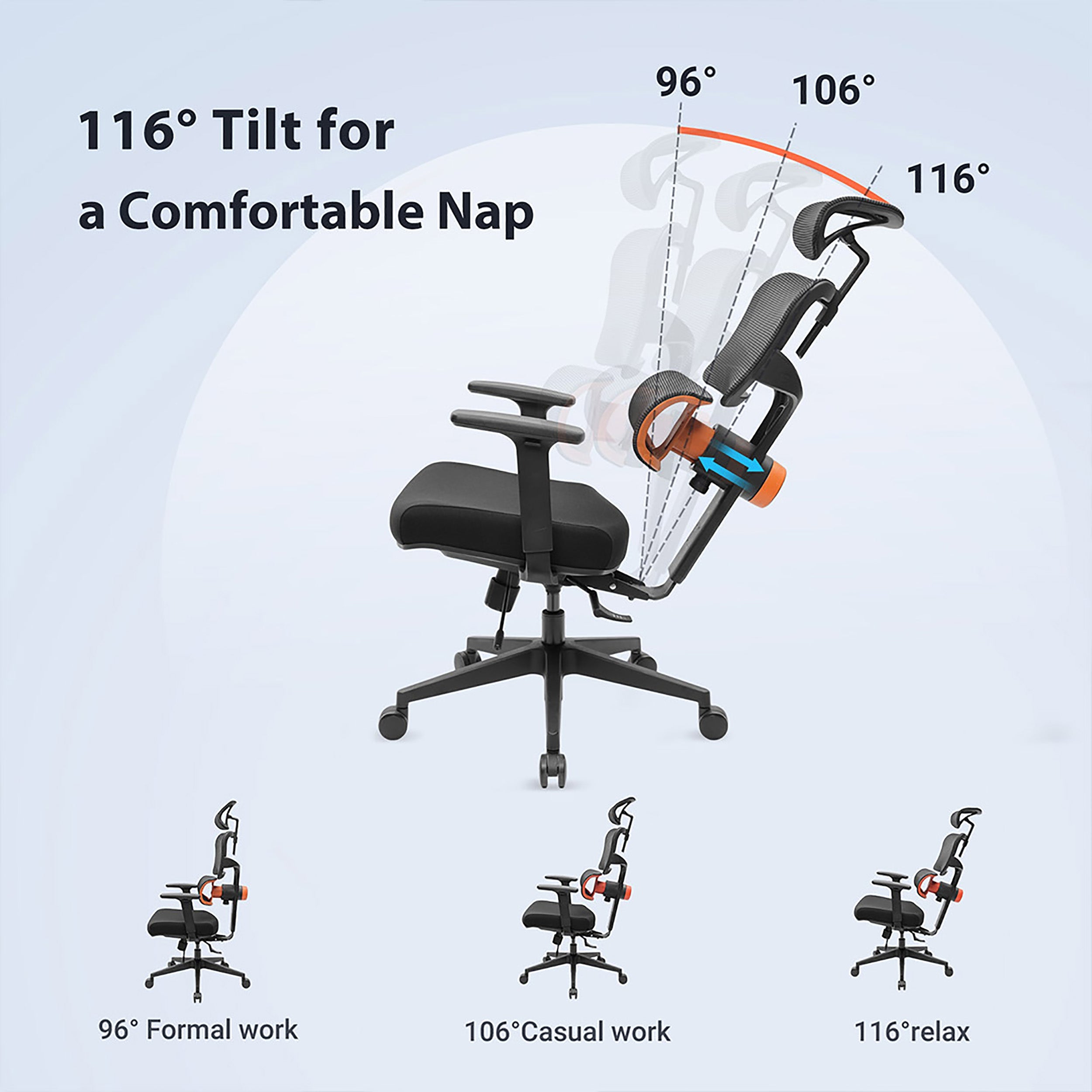 [NEW] Eureka OC12 Pro Ergonomic Home/Office Chair-Black