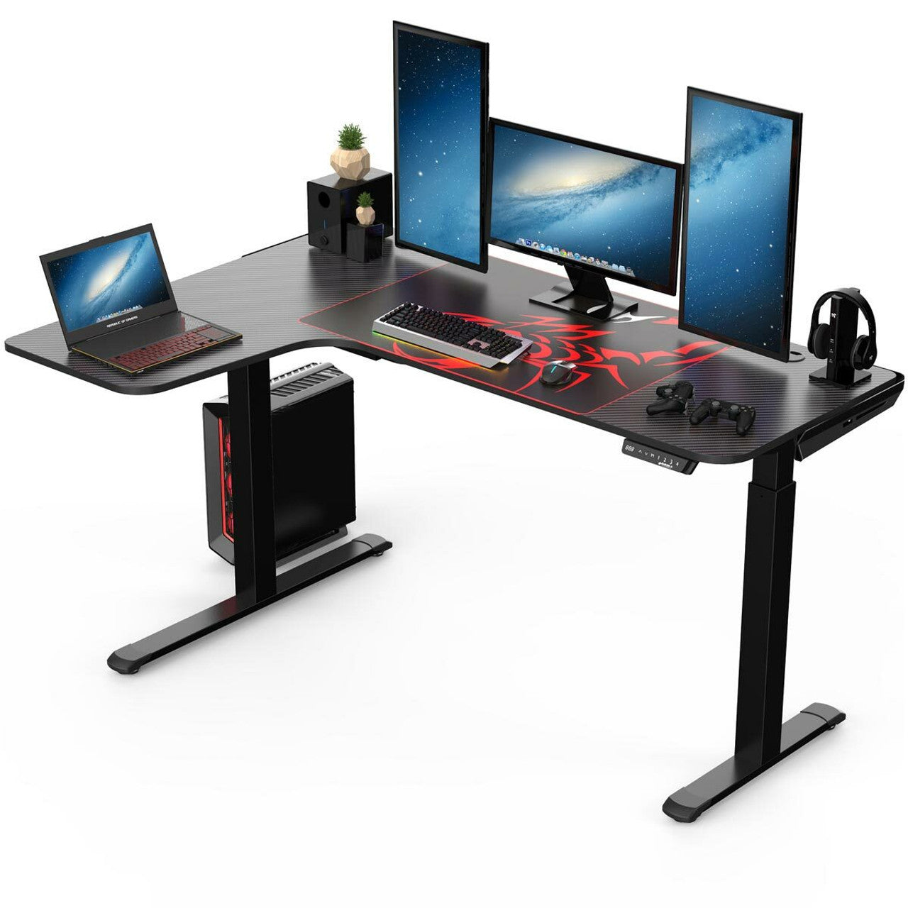 Eureka Ergonomic 60" L Shaped Electric Standing Desk - Left Side /1524 x 1100 x 750-1220