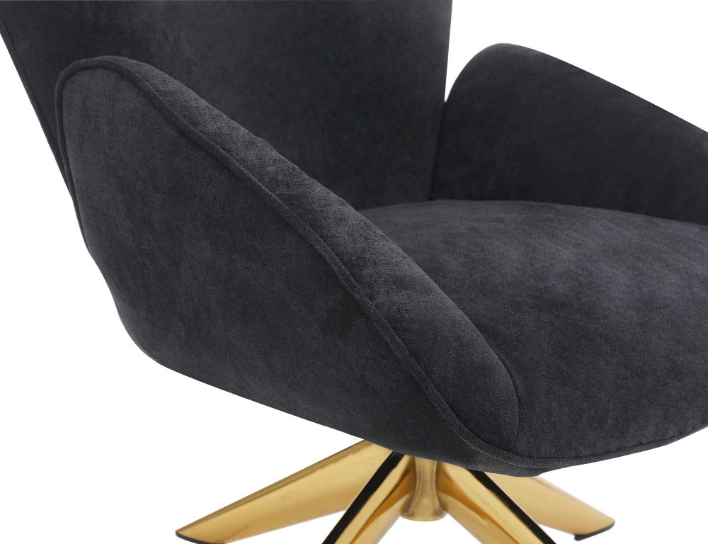 ONEX SaSa Black Velvet Swivel Armchair - Stylish and Comfortable Occasional ArmChair