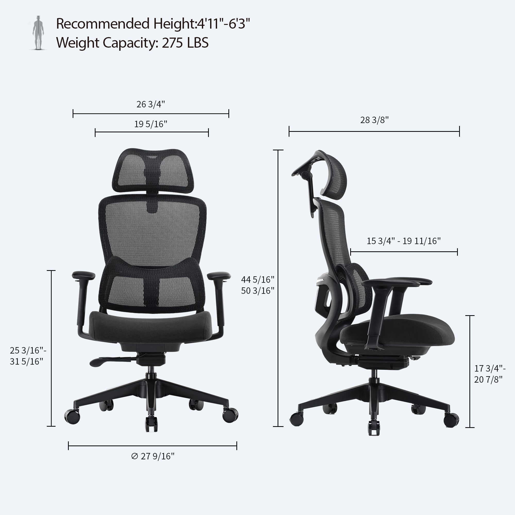 [NEW] Eureka OC15 Lark Adjustable Lumbar Home/Office Chair