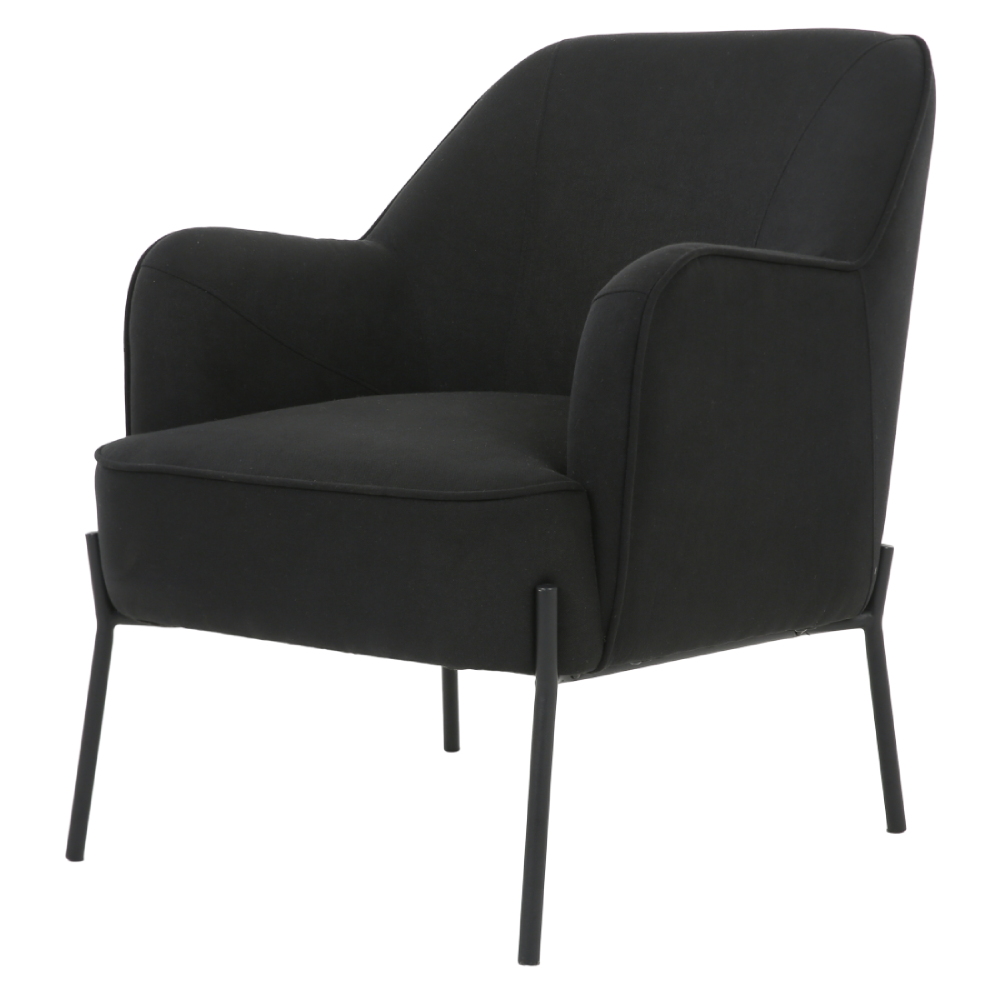 ONEX HuGo Black Armchair - Stylish Linen Fabric for Ultimate Comfort