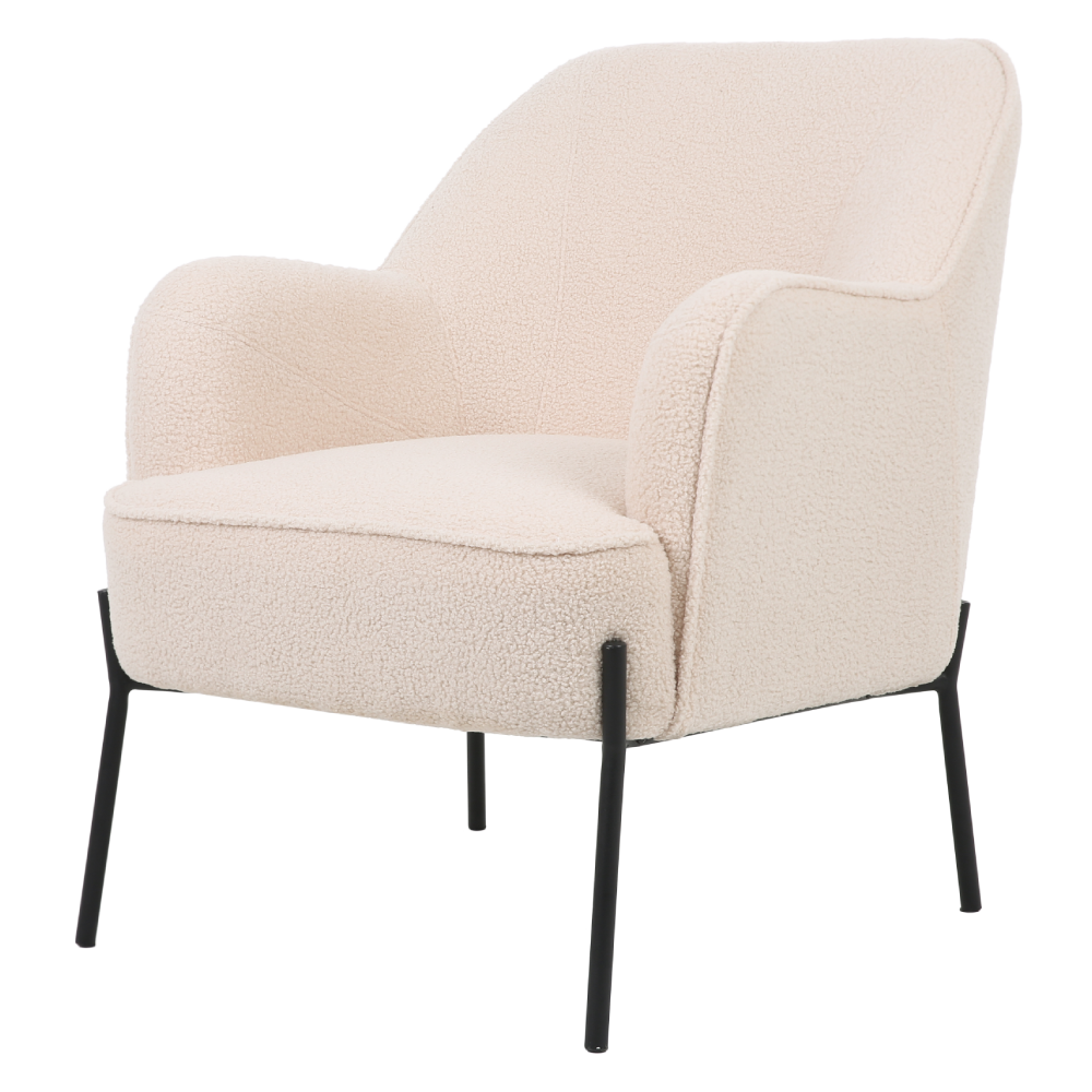 ONEX HuGo Upholstered Boucle Armchair in Ivory - Stylish and Comfortable Arm chair