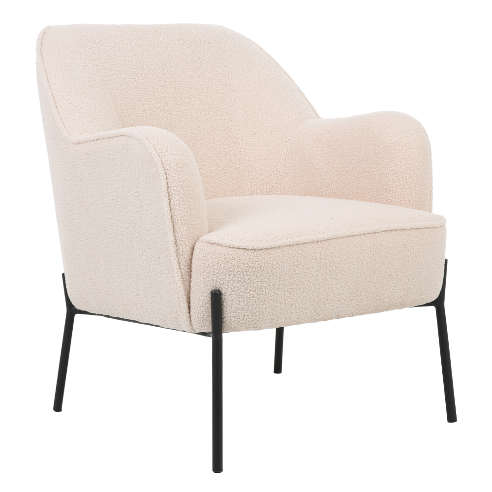 ONEX HuGo Upholstered Boucle Armchair in Ivory - Stylish and Comfortable Arm chair