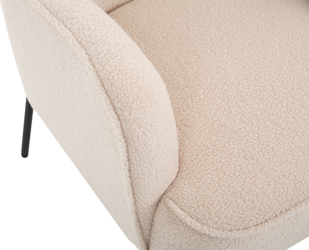 ONEX HuGo Upholstered Boucle Armchair in Ivory - Stylish and Comfortable Arm chair