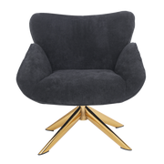 ONEX SaSa Black Velvet Swivel Armchair - Stylish and Comfortable Occasional ArmChair