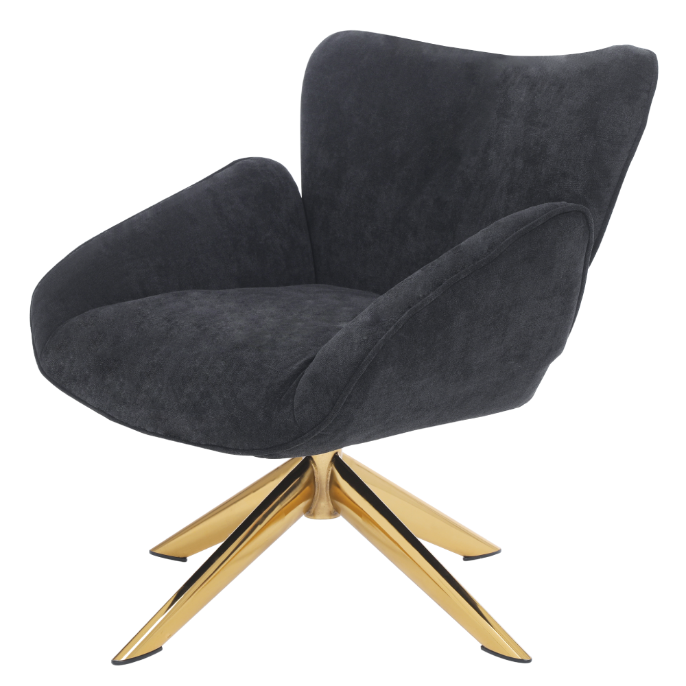 ONEX SaSa Black Velvet Swivel Armchair - Stylish and Comfortable Occasional ArmChair