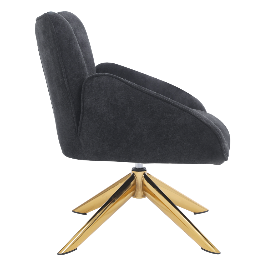 ONEX SaSa Black Velvet Swivel Armchair - Stylish and Comfortable Occasional ArmChair