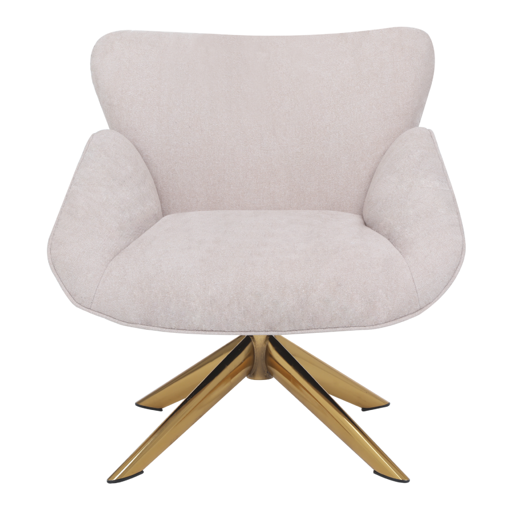 ONEX SaSa Ivory Velvet Swivel Armchair - Stylish and Comfortable Occasional ArmChair