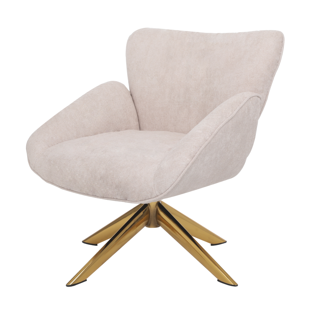 ONEX SaSa Ivory Velvet Swivel Armchair - Stylish and Comfortable Occasional ArmChair
