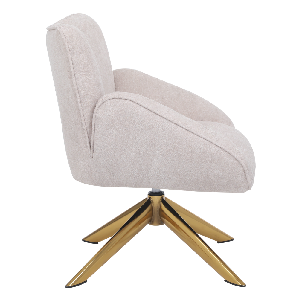 ONEX SaSa Ivory Velvet Swivel Armchair - Stylish and Comfortable Occasional ArmChair