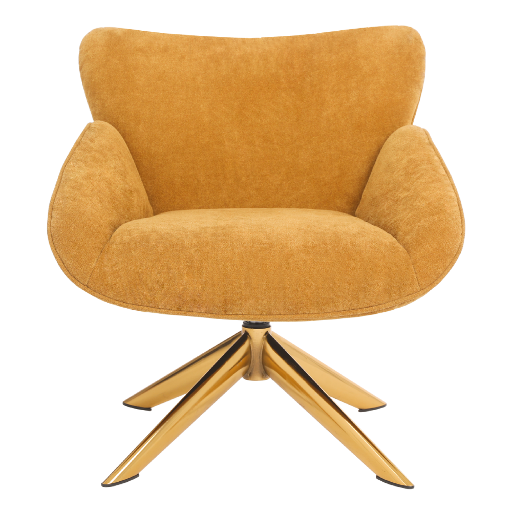 ONEX SaSa Mustard Velvet Swivel Armchair - Stylish and Comfortable Occasional ArmChair