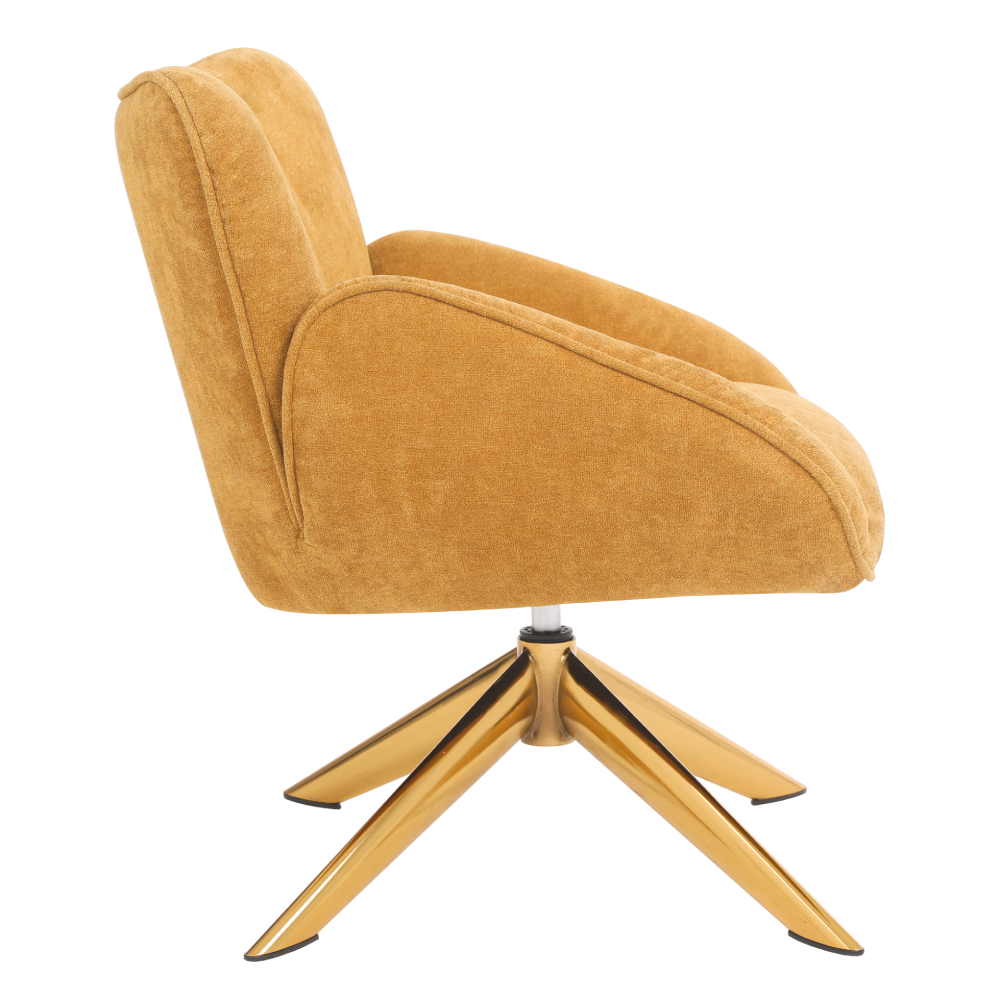 ONEX SaSa Mustard Velvet Swivel Armchair - Stylish and Comfortable Occasional ArmChair