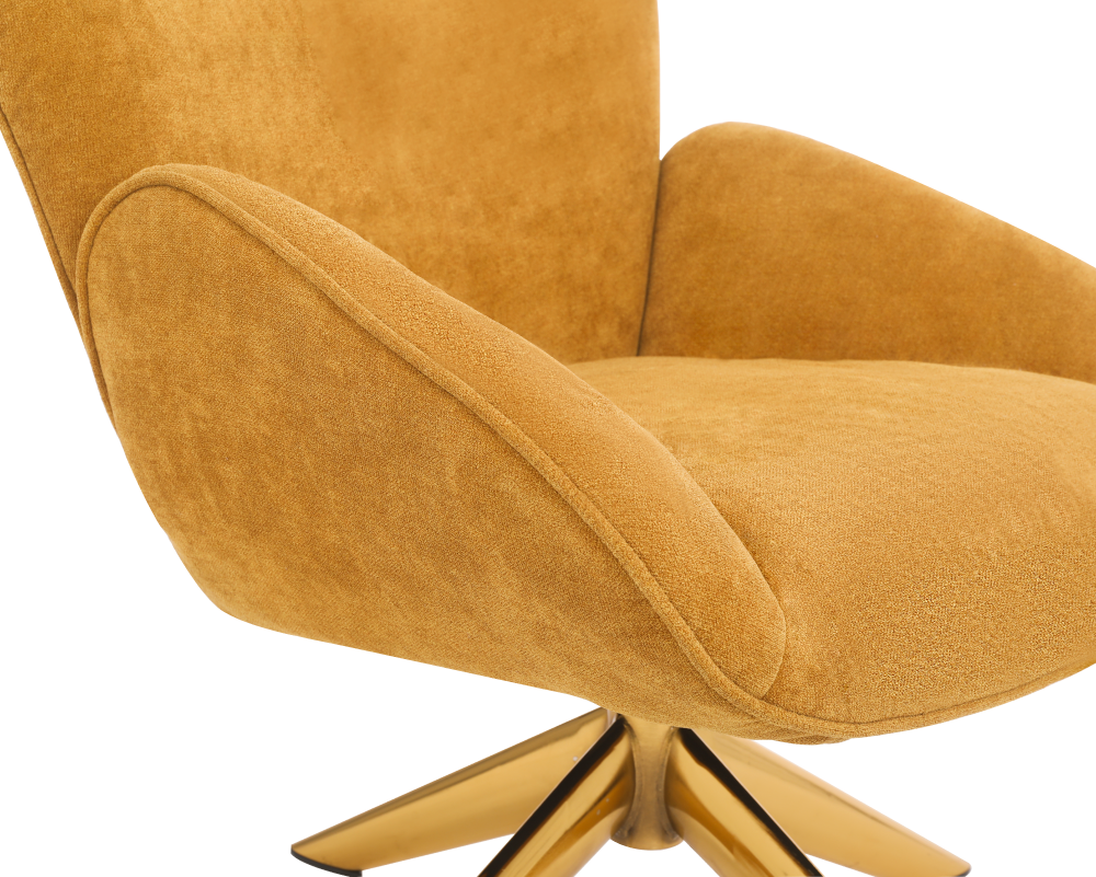 ONEX SaSa Mustard Velvet Swivel Armchair - Stylish and Comfortable Occasional ArmChair